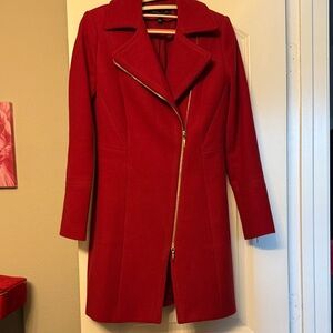 White House Black Market Red Trench Coat